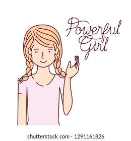 woman with label powerful girl avatar character