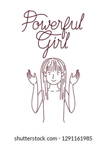 woman with label powerful girl avatar character