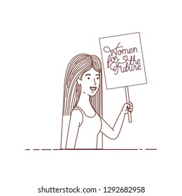 woman with label women for the future avatar character