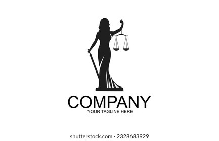 Woman lady law concept, lawyer. Justice design template. Goddess of justice Themis