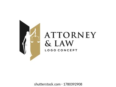 Woman / Lady Law Logo Concept.