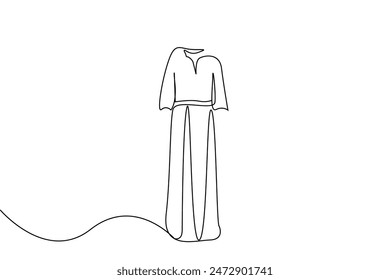 woman lady slim dress elegant boutique object one line art design vector