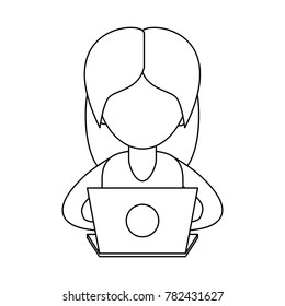 Woman in laptop
