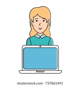 woman with laptop avatar