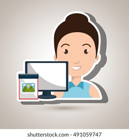 woman laptop camera paint color