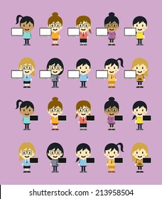 woman with laptop cartoon collection