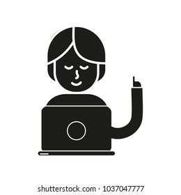 Woman and laptop design