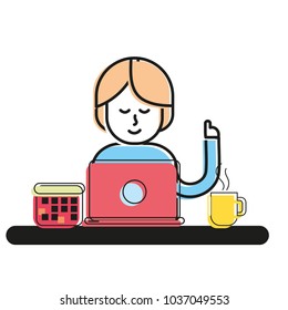 Woman and laptop design