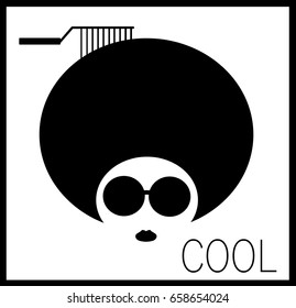 woman with large afro and comb in hair