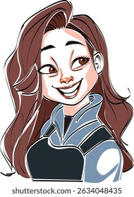 mulher rindo arte pintura esboço estilo