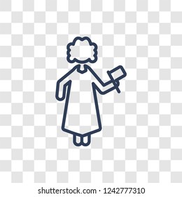 Woman Lawyer icon. Trendy linear Woman Lawyer logo concept on transparent background from Ladies collection