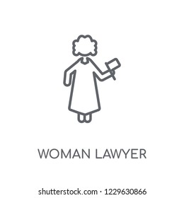 Woman Lawyer linear icon. Modern outline Woman Lawyer logo concept on white background from Ladies collection. Suitable for use on web apps, mobile apps and print media.