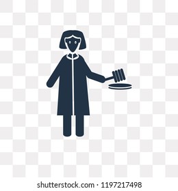 Woman Lawyer vector icon isolated on transparent background, Woman Lawyer transparency concept can be used web and mobile