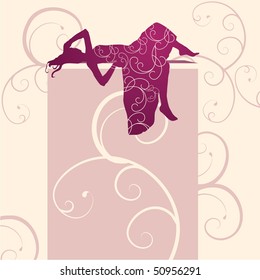 woman laying spring theme