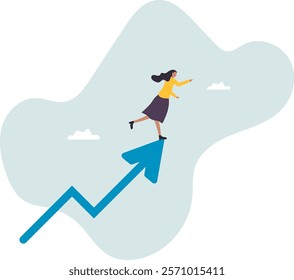 Woman leader, success businesswoman or female visionary to lead company, lady entrepreneur or feminine leadership.business concept.flat character.