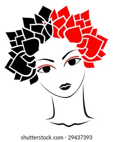woman with leaf`s hear