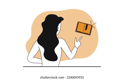 Frauen lernen Vektorgrafik Konzept. Online-Bildung und Studium. Charakterkenntnisse und Internetkenntnisse. Studium an Buch- und Frauenausbildung. Kursinformation und Unterrichtsstunde im Lehrbuch