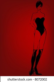 woman in leather