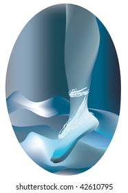 woman leg ballerina on waves on an oval background -eps 10
mesh work