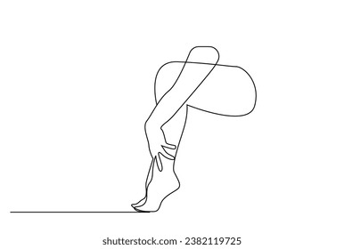 Woman leg heel pain health uncomfortable line art design