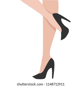 Woman Legs Black Shoes Cartoon Vector Stock Vector (Royalty Free