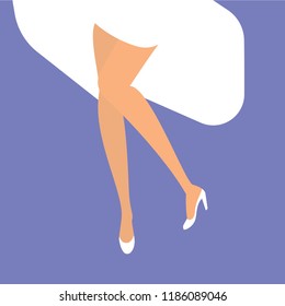 Woman legs dancing. Marilyn Vector illustration