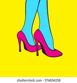 Woman legs heels shoes