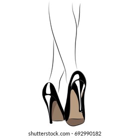 Woman Legs High Heel Shoes Vector Stock Vector (Royalty Free) 692990182 ...