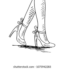 Woman legs with high heels