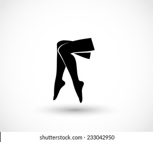Woman legs icon vector
