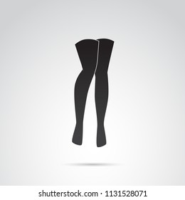 Woman legs in seductive pose. Vector icon.