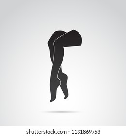 Woman legs in seductive pose. Vector icon.