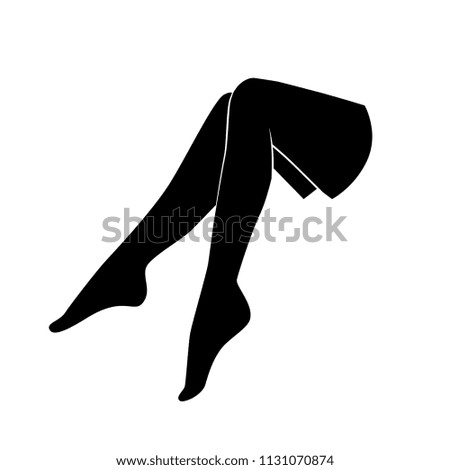 Woman legs in seductive pose. Vector art.