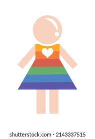 woman with lgtbi dress icon