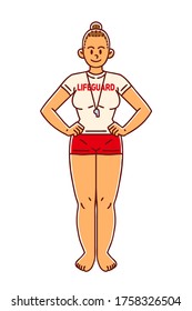 Woman lifeguard. Colored vector illustration. svg