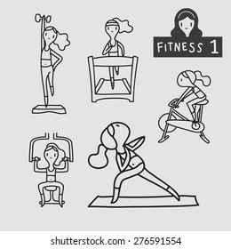 woman lifestyle  fitness exercise gym activity outline stroke icon, illustration vector