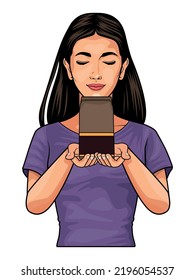 woman lifting coffee bag character