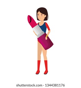 woman lifting lipstick makeup