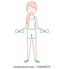 woman lifting weights character