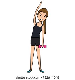 woman lifting weights character