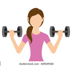 woman lifting weights isolated icon design, vector illustration  graphic 