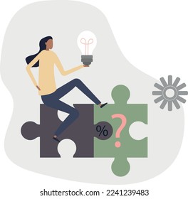 woman with light bulb makes a decision .business concept.