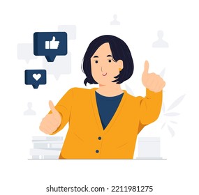 Woman Like Hand Sign Feedback Public Stock Vector (Royalty Free ...