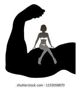 a woman likes a man with strong biceps