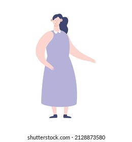 woman with lilac dress character