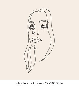 Woman Line Art with hair