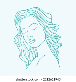 Woman line art illustration icon