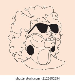 Woman line art. Vector portraits of women with flowers. Beauty brand decoration, massage, meditation, body care.