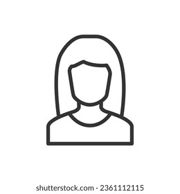 Woman line icon with editable stroke. Vector illustration. 