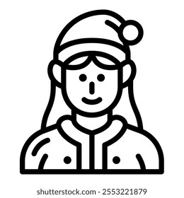 woman line icon,vector and illustration